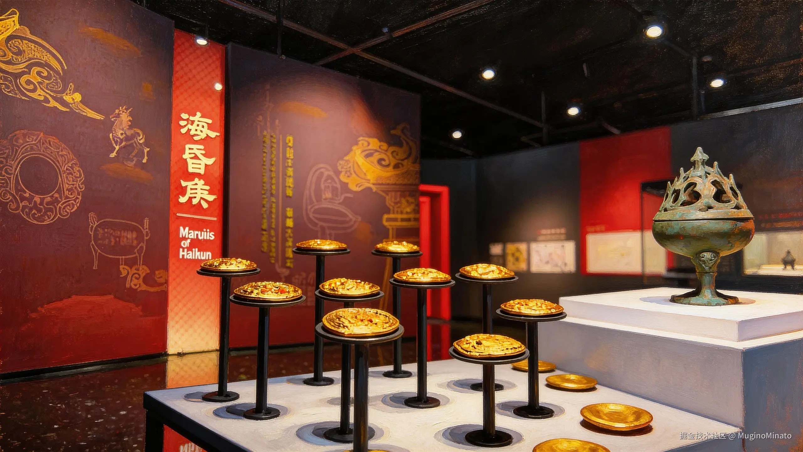 jimeng-2026-03-09-4801-主题：北京首都博物馆展厅的内部特写镜头，以立体模型的形式呈现。详情：请你融合这三....png