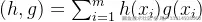 (h,g)=\sum_{i=1}^{m}h(x_{i})g(x_{i})