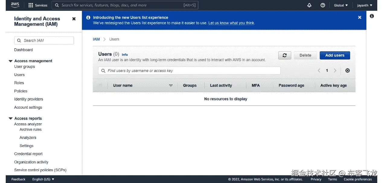 图 4.14 – IAM 用户页面
