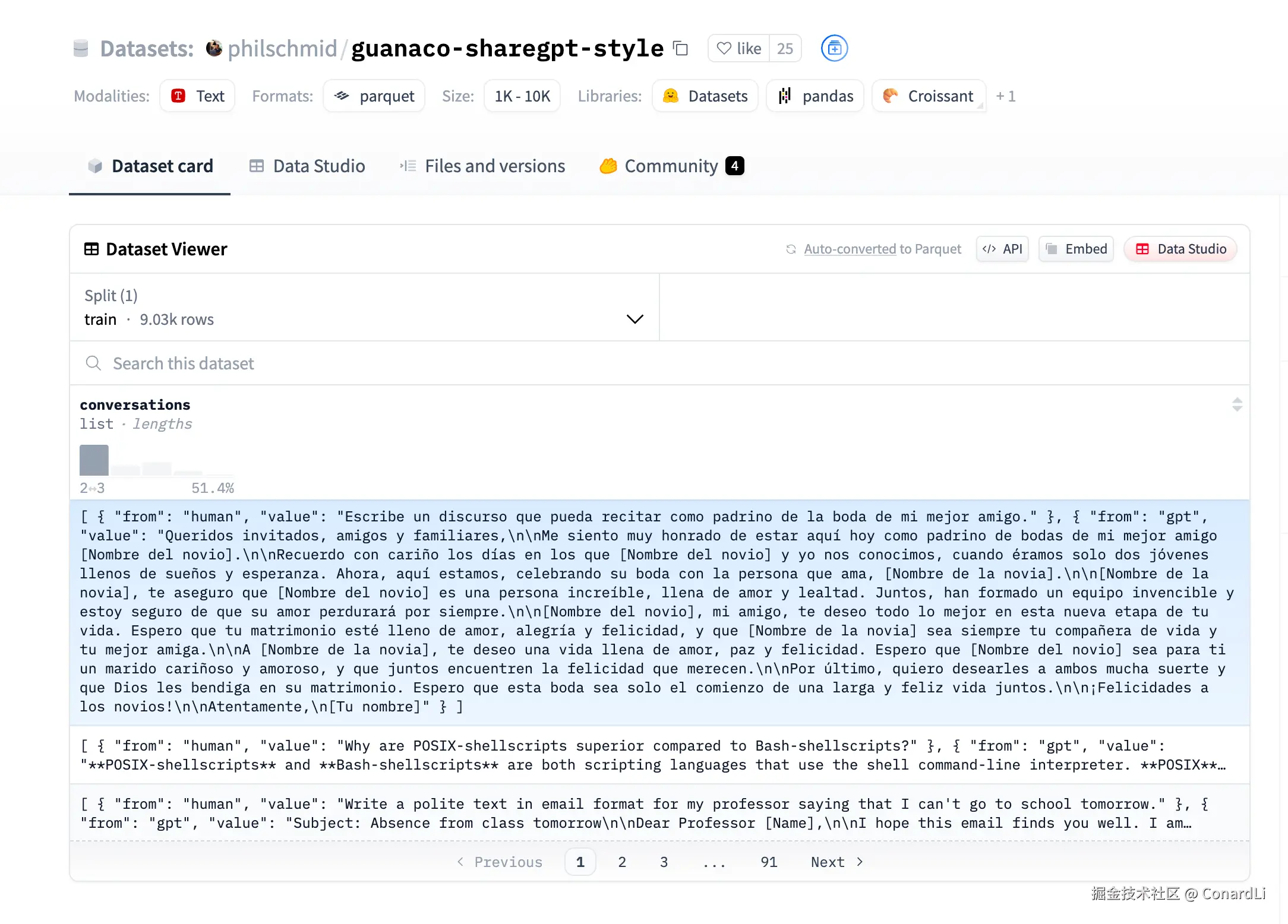 https://huggingface.co/datasets/philschmid/guanaco-sharegpt-style?
