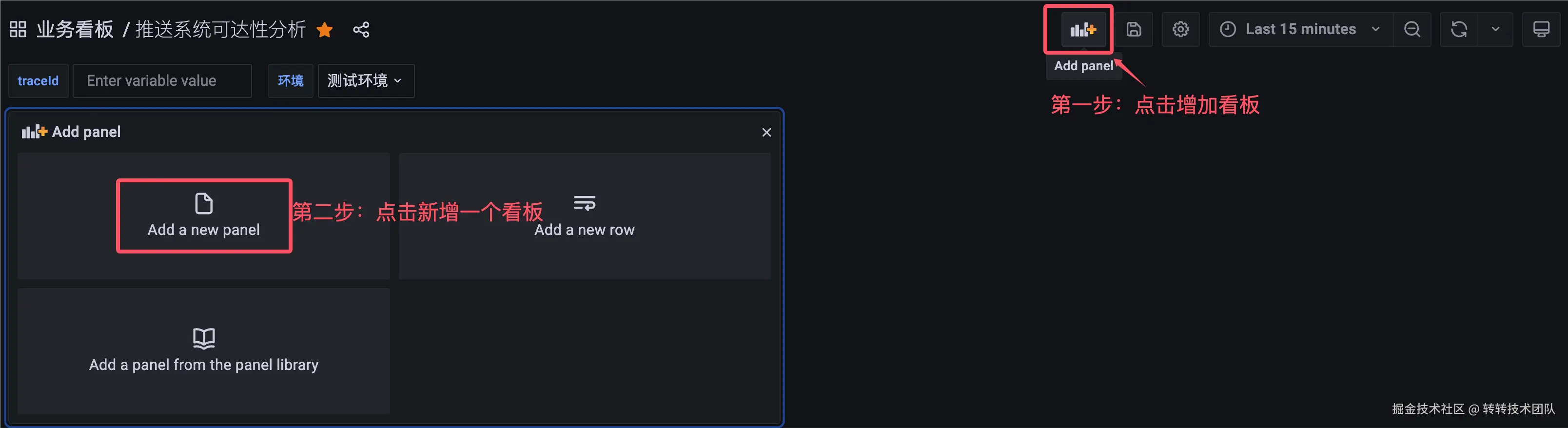 图5 创建Grafana看板