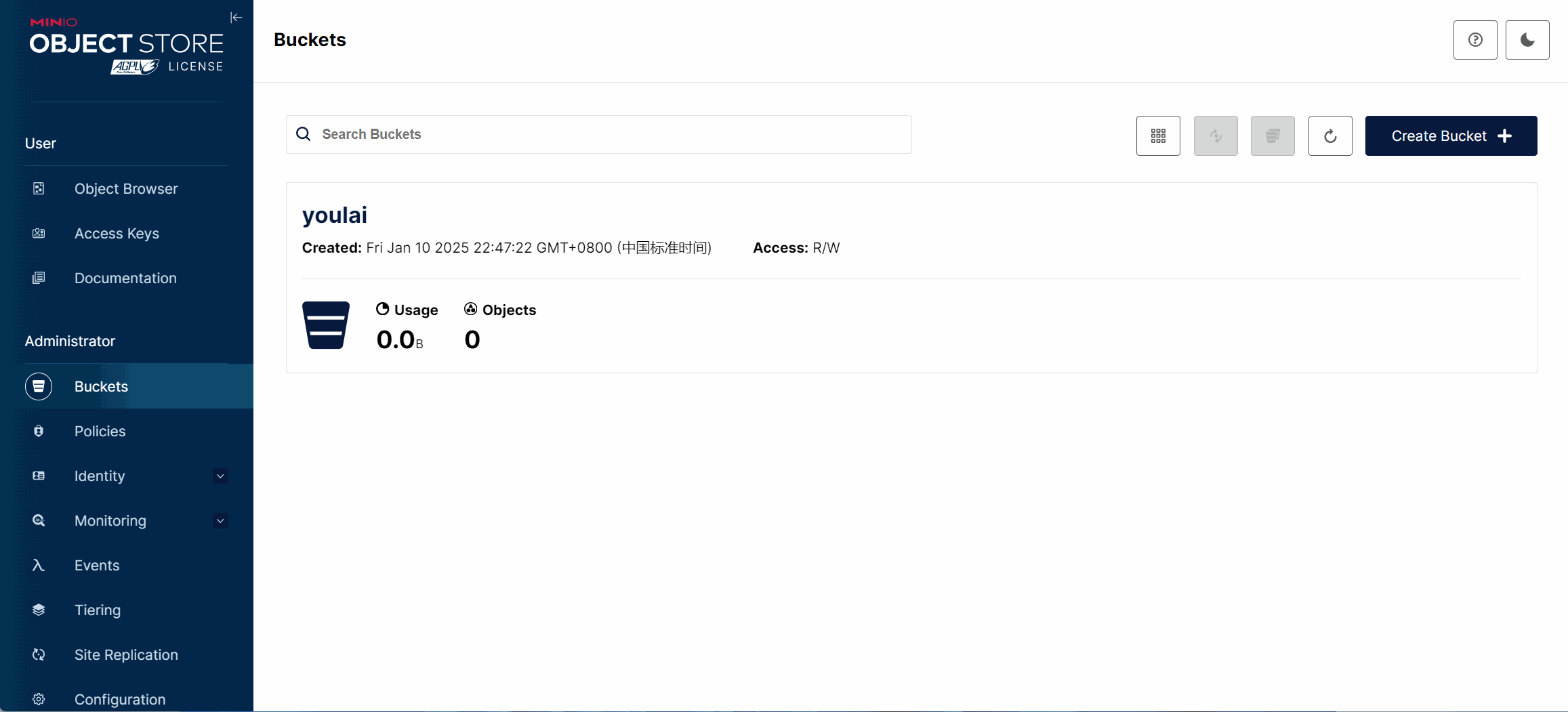 youlai minio bucket access policy
