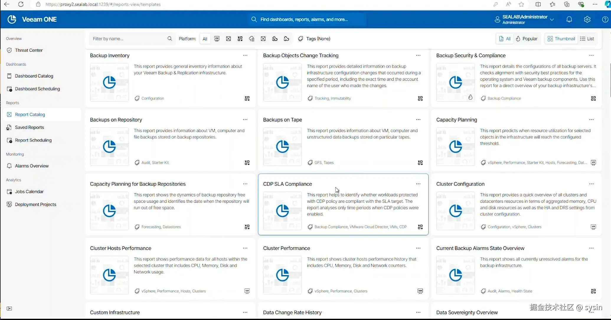 Veeam One v13 Report Catalog