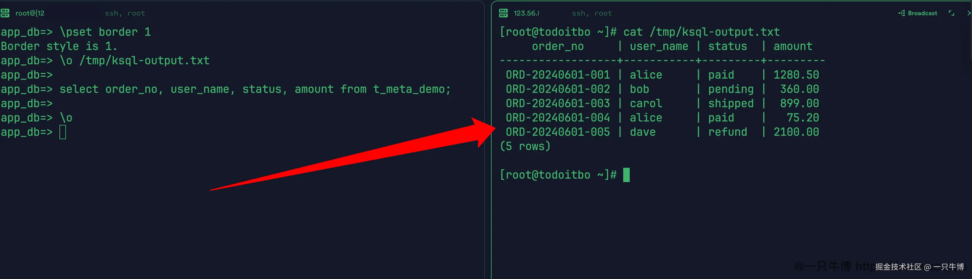 o output redirection to file