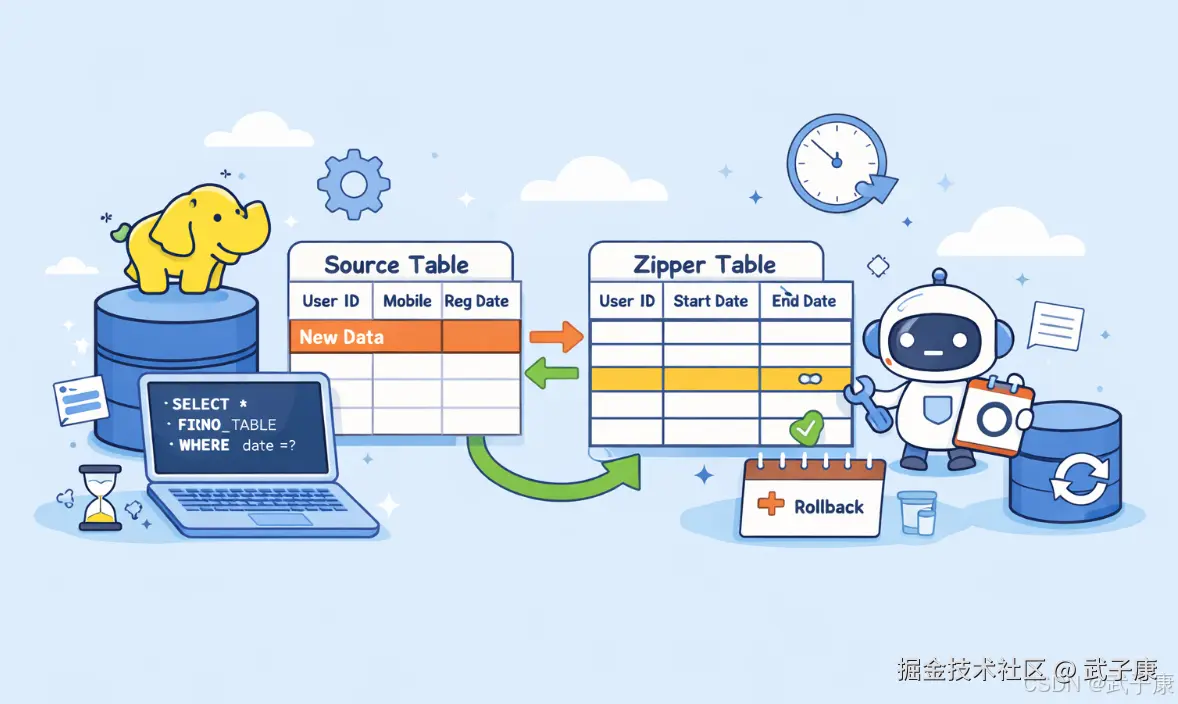 大数据-246 离线数仓 - 电商分析 Hive 拉链表实战：初始化、每日增量更新、回滚脚本与错误排查