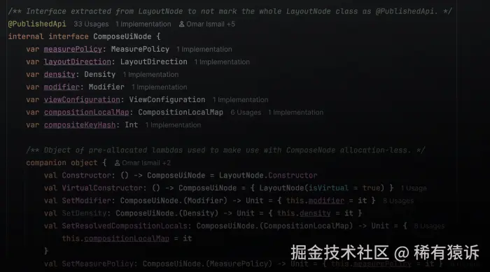 预览图展示了 ComposeUiNode 的部分列表