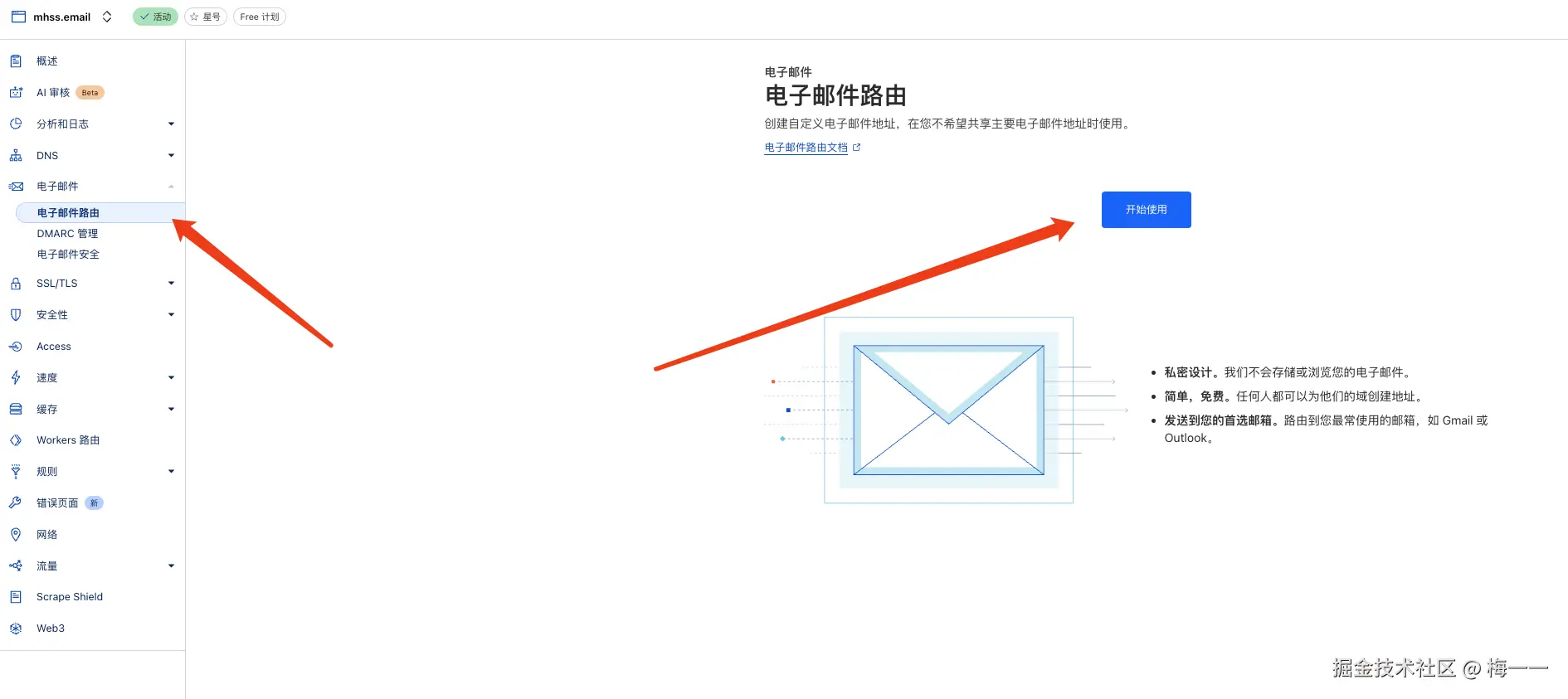 cloudflare电子邮件默认面板