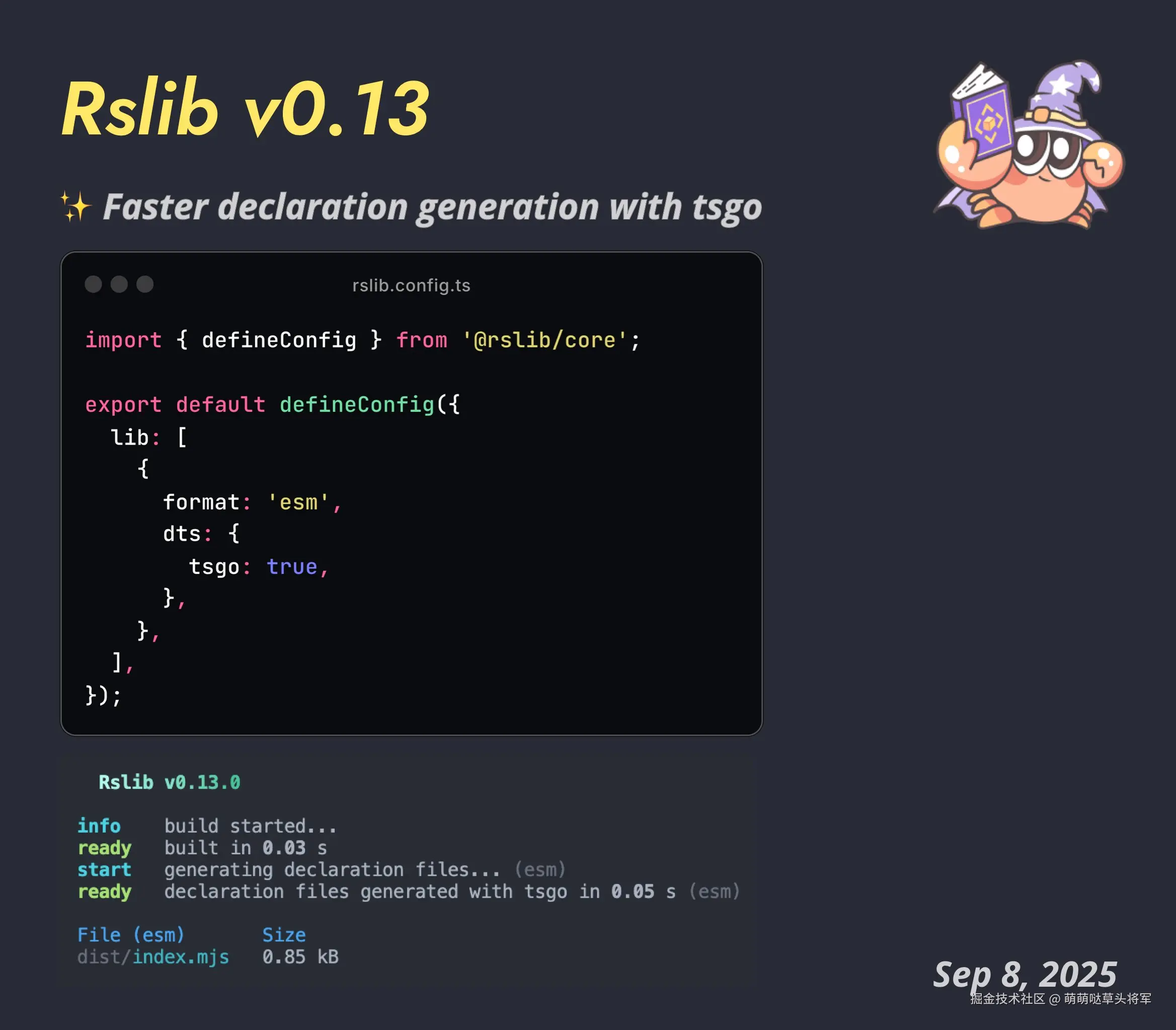 Rslib v0.13 开启 tsgo 编译