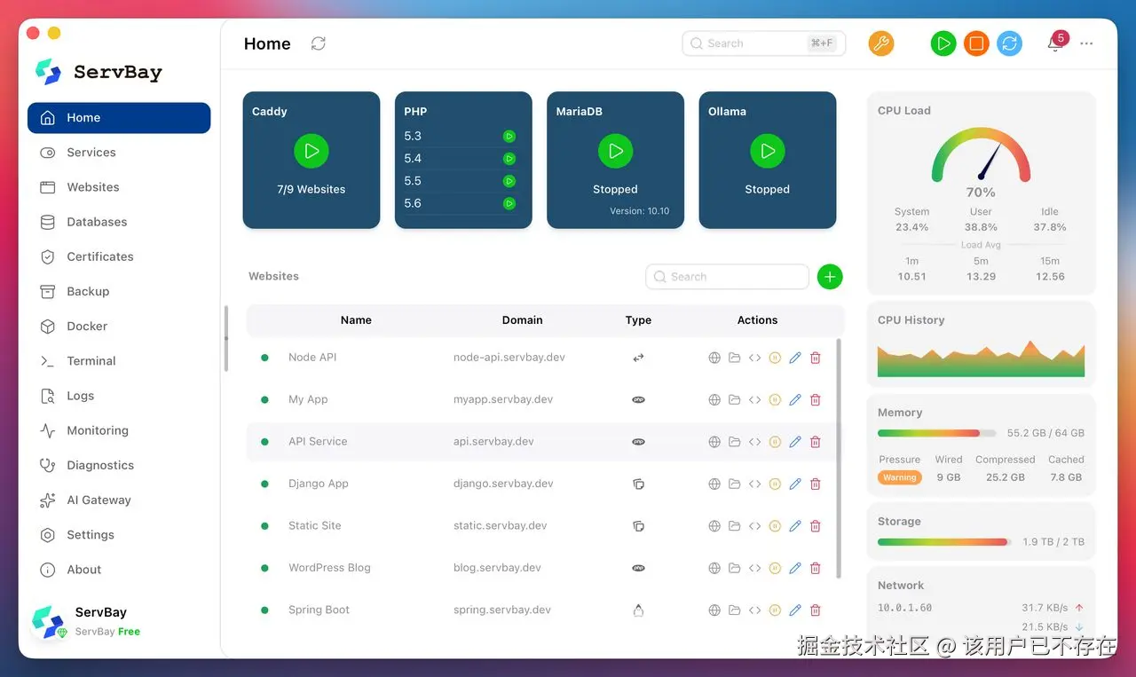 ServBay 是 Docker 最佳替代方案