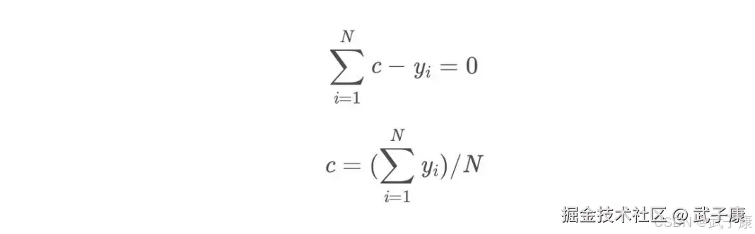 由残差和为零推导均值定义的数学公式