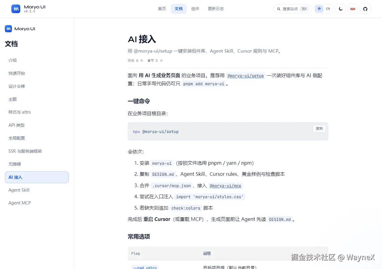 AI 接入文档页截图