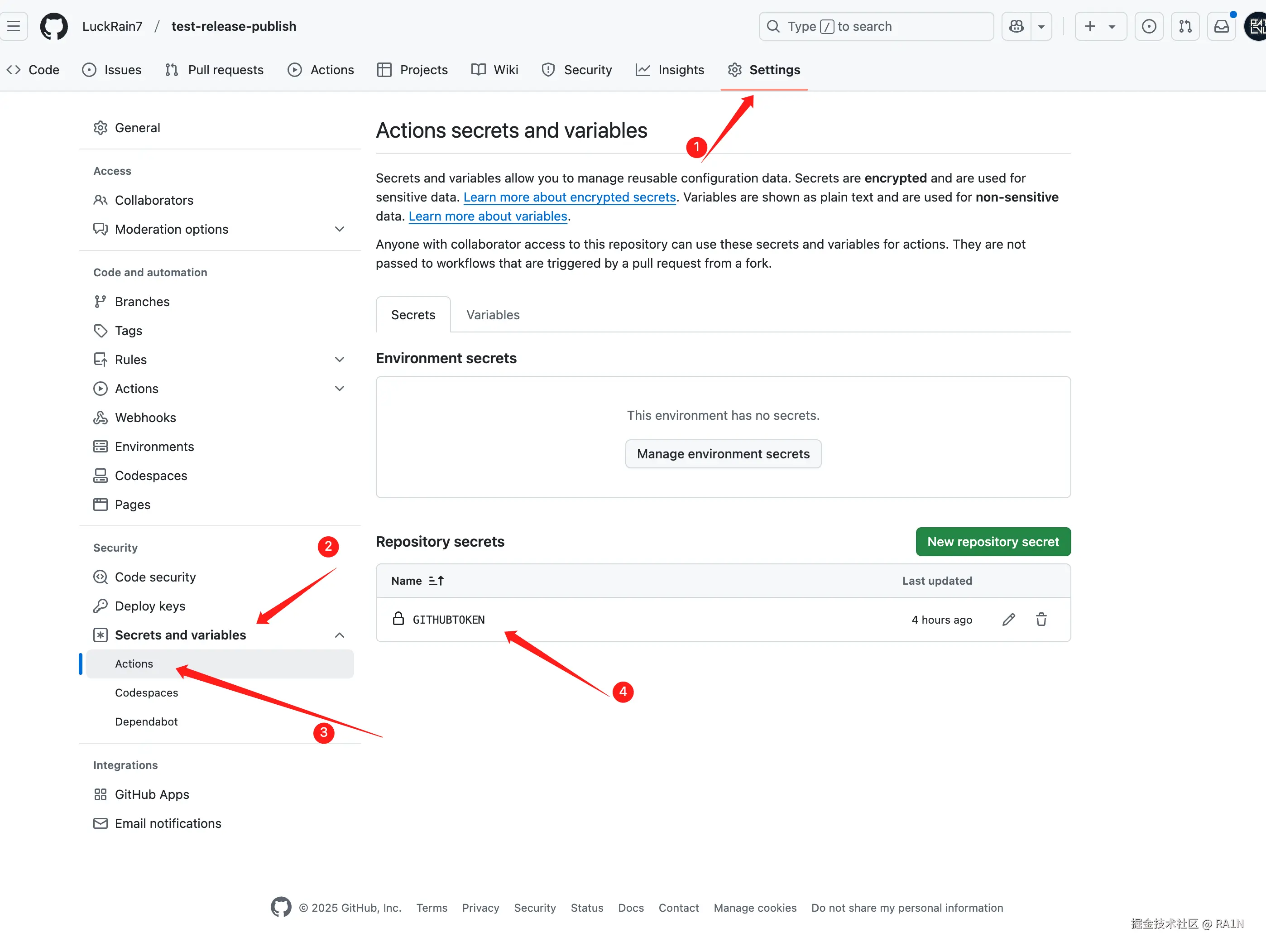 填写 GITHUBTOKEN 的位置