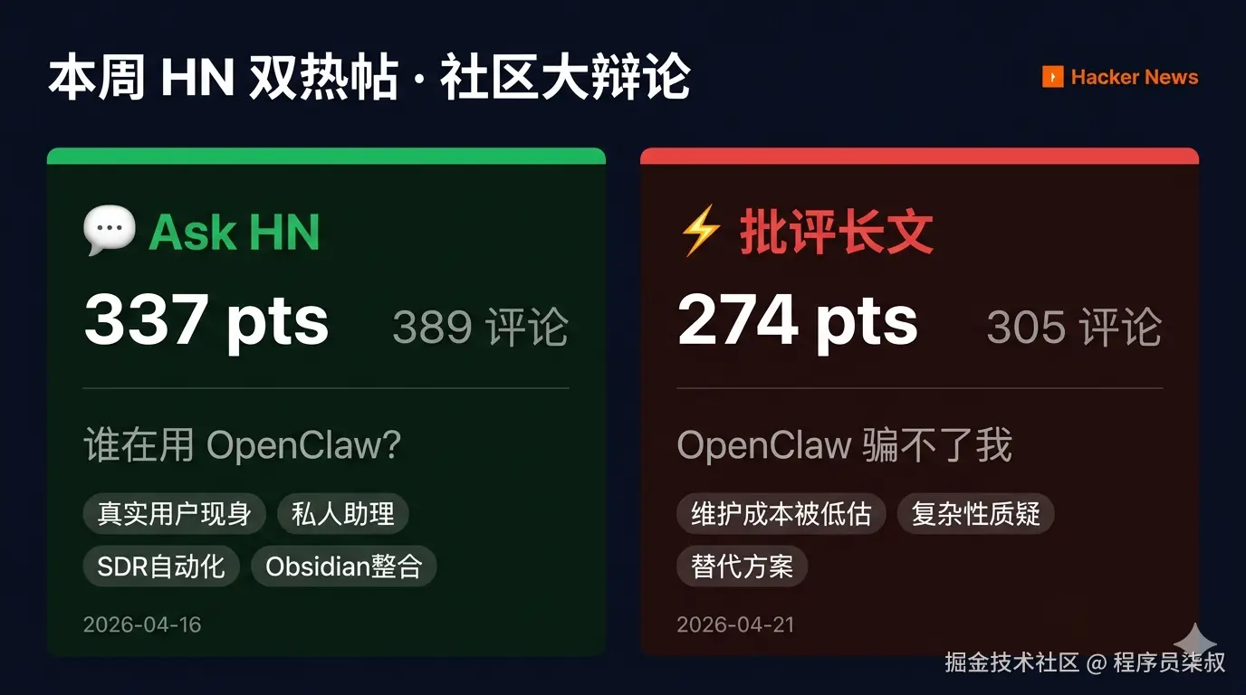 HN 双热帖舆论对撞