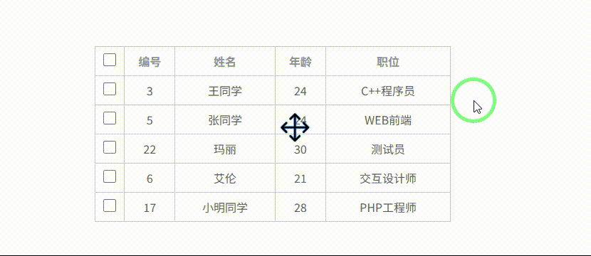 JS 打造动态表格 .gif