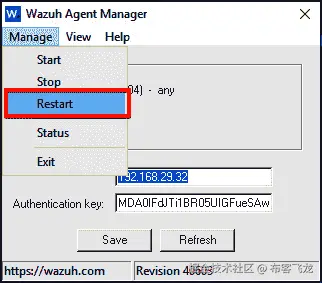 图 5.14 – 在 Windows Server 上重启 Wazuh 代理
