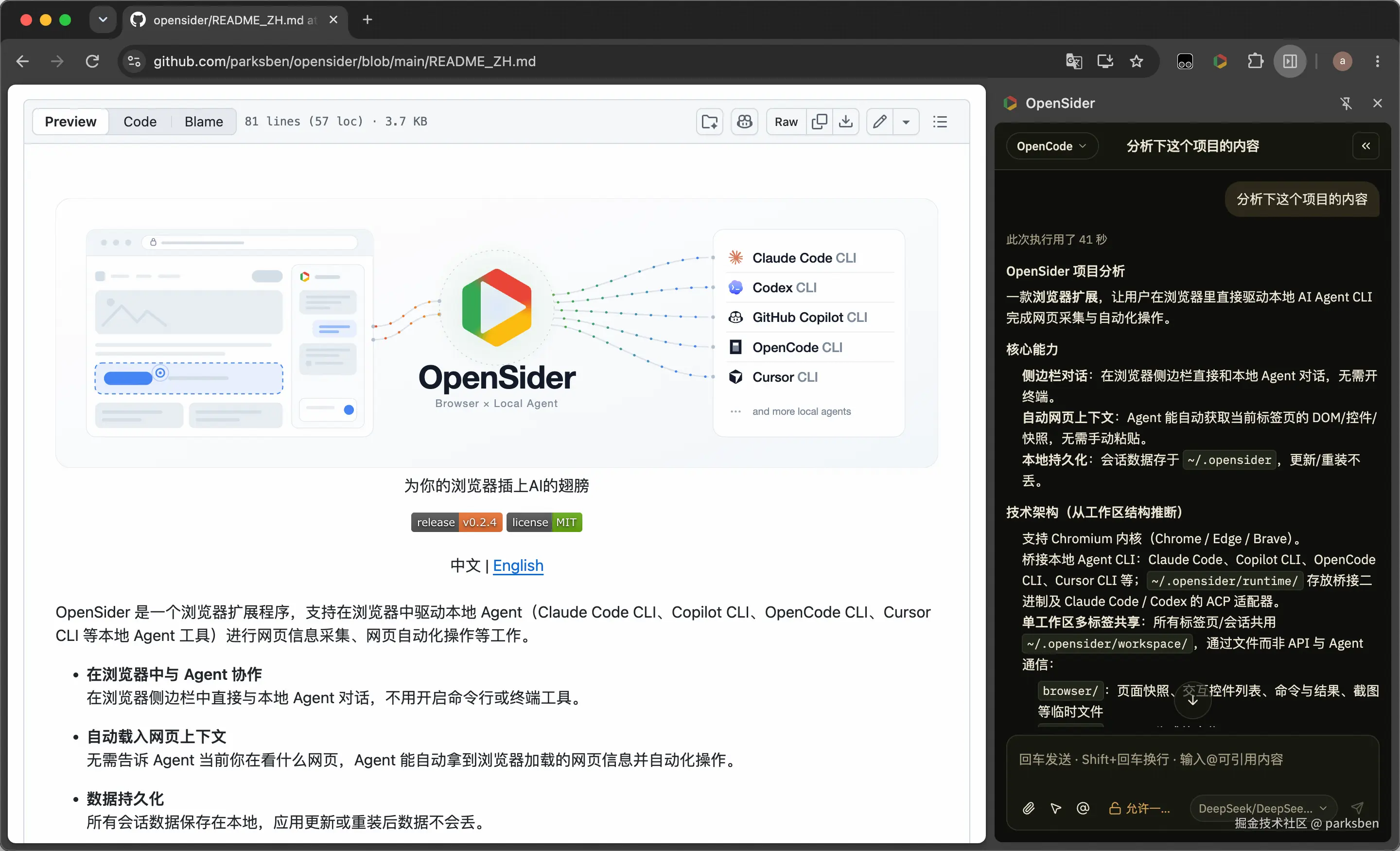OpenSider 启动效果