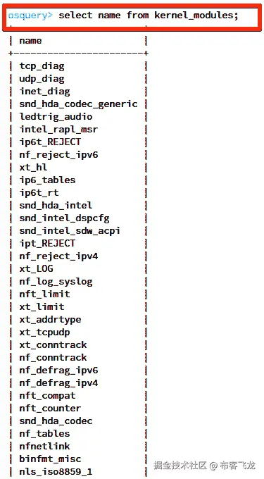 图 6.30 – 内核模块列表结果