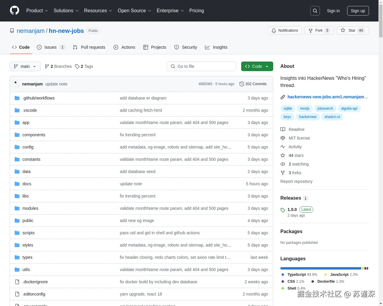 Show HN: HackerNews-new-jobs – 新旧招聘广告的洞见 - 项目截图