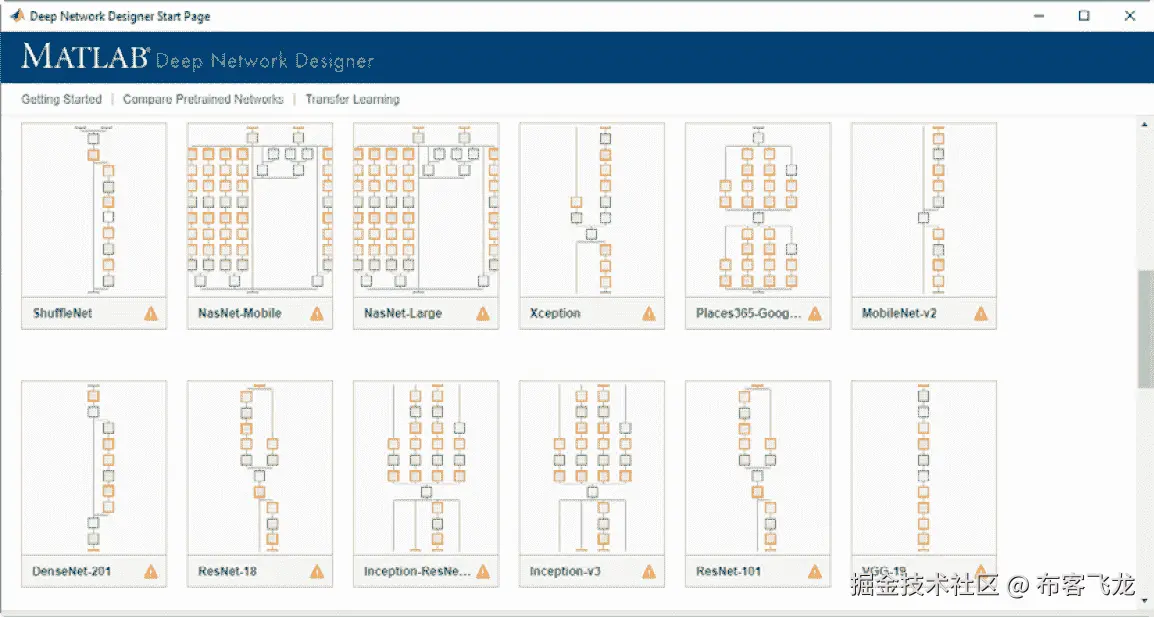 图 8.6 – 深度网络设计器起始页面