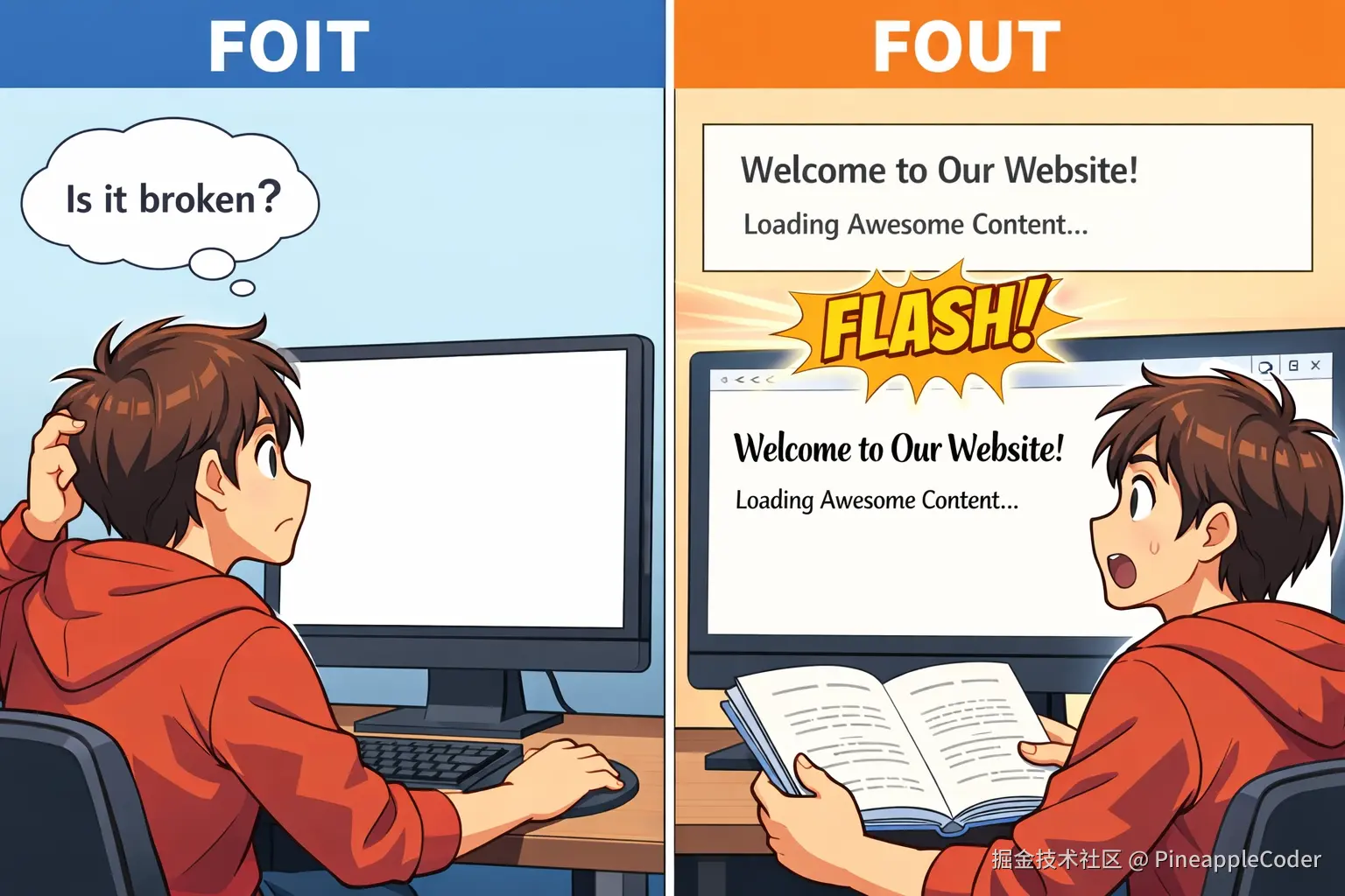 FOIT 与 FOUT 现象对比图