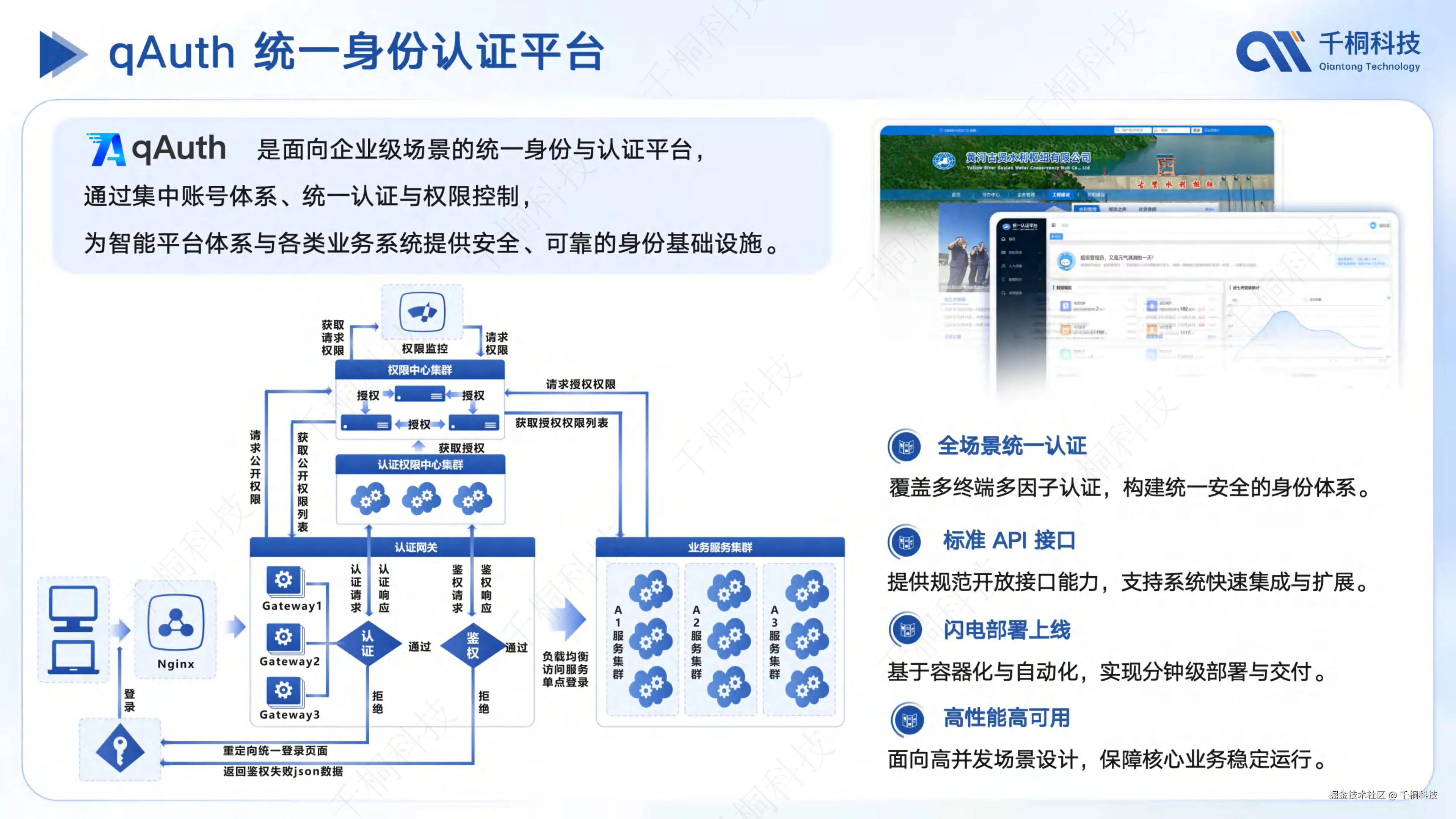 qAuth 统一身份认证平台架构图