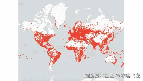 Figure 5.7: Dot-density visualization of the reduced dataset