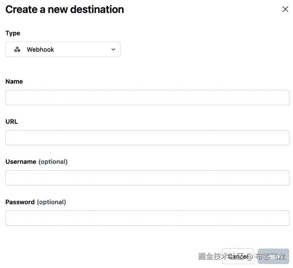 图 10.11 – 创建一个新的 Webhook 目标