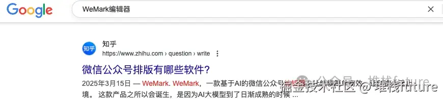 Google搜索WeMark排名第三