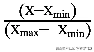 \frac{\left(\mathrm{X}\hbox{--} {\mathrm{X}}_{\mathrm{min}}\right)}{\left({\mathrm{X}}_{\mathrm{max}}\hbox{--} \kern0.5em {\mathrm{X}}_{\mathrm{min}}\right)}