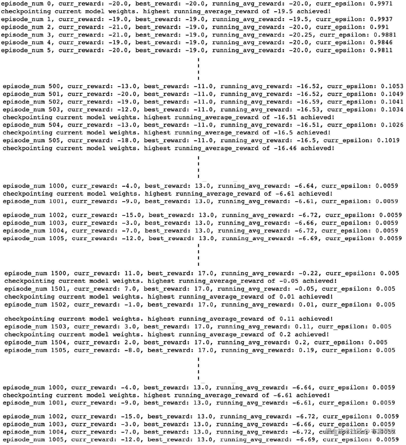 图 11. 5 – DQN 训练日志