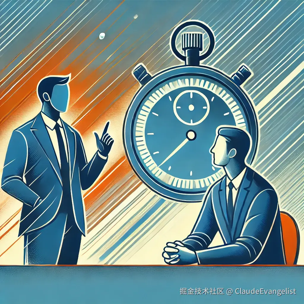 DALL·E 2024-12-05 23.49.16 - An illustration depicting a professional setting where two individuals are communicating under pressure. On the left, one person is speaking confident.webp
