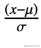 \frac{\left(x-\mu \right)}{\sigma }