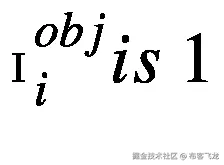 {\mathbbm{I}}_i^{obj} is\ 1