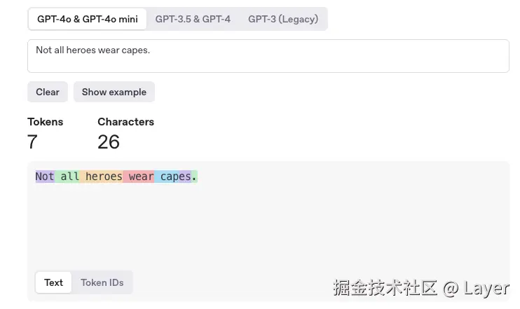OpenAI Platform Tokenizer Text