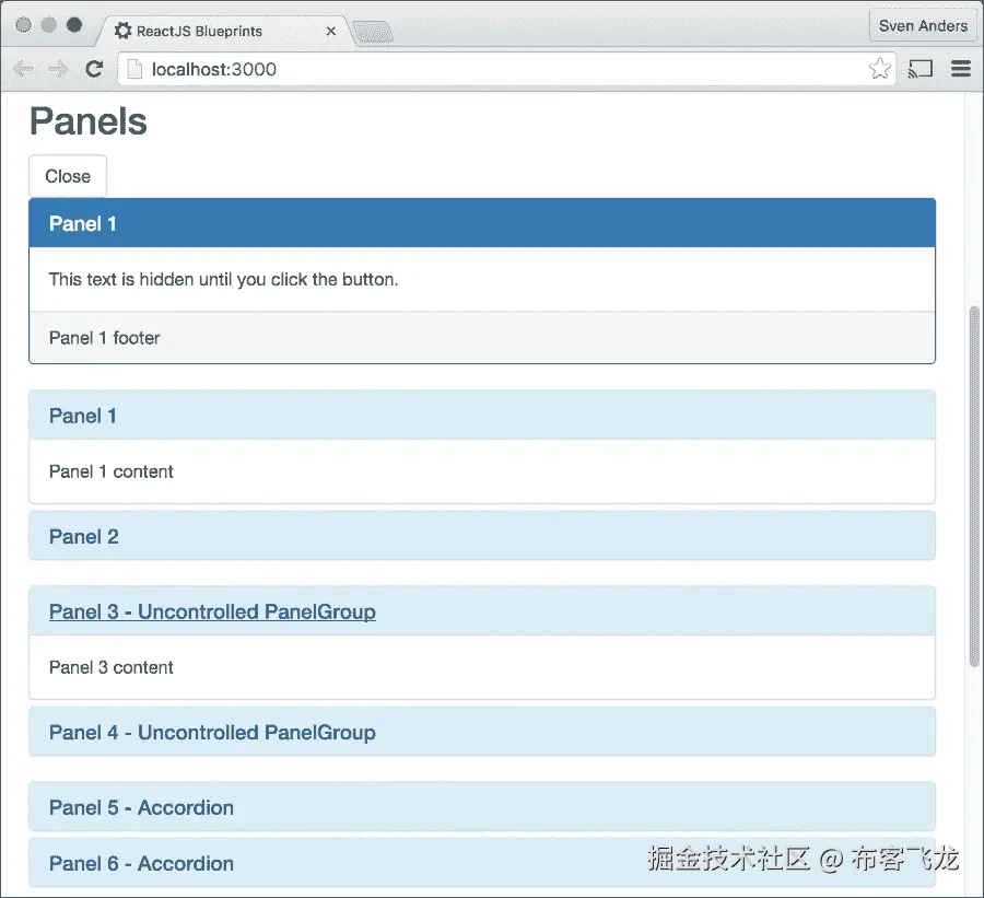 创建响应式面板
