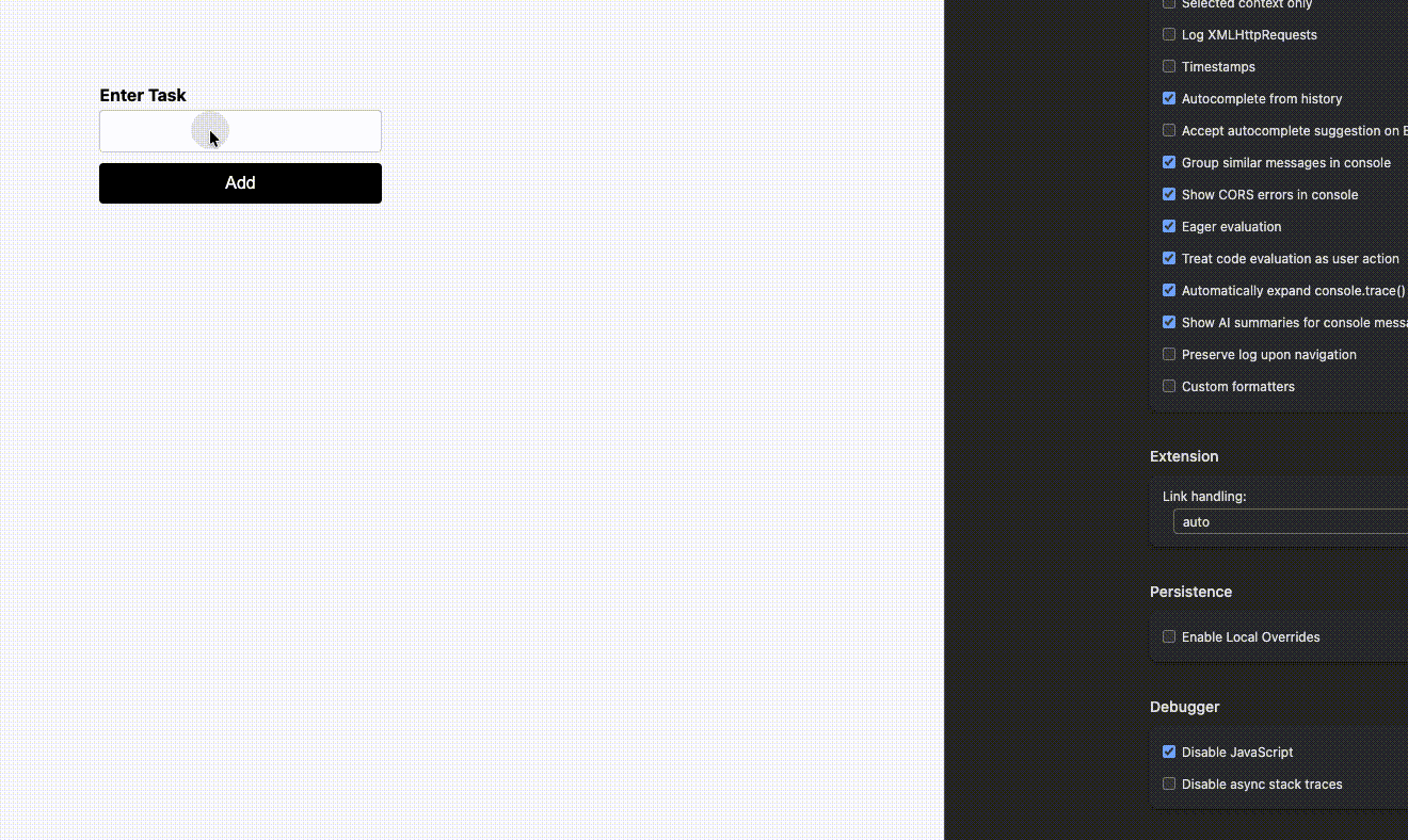 useActionState在disable JS的条件下依然可以工作