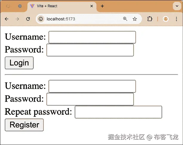 图 3.5 – 用户尚未登录时的 UserBar 组件
