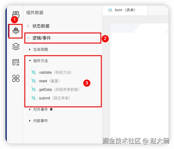 组件方法管理面板截图