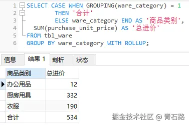 ROLLUP_去掉NULL