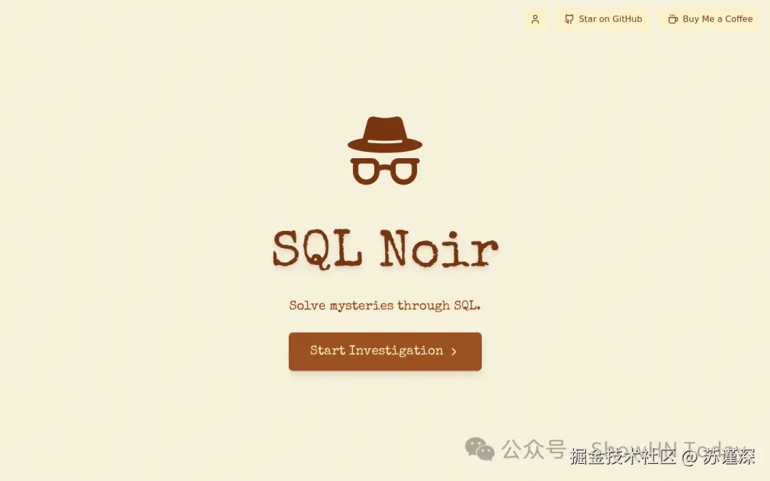 Show HN: SQL Noir – 通过解决犯罪来学习SQL - 项目截图