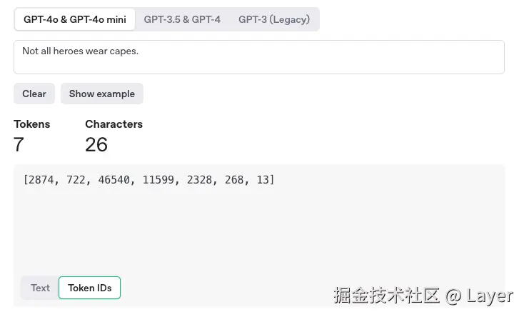 OpenAI Platform Tokenizer Token IDs
