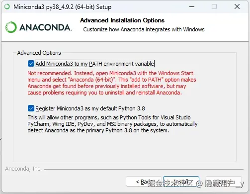 3miniconda安装选择添加PATH环境变量.png