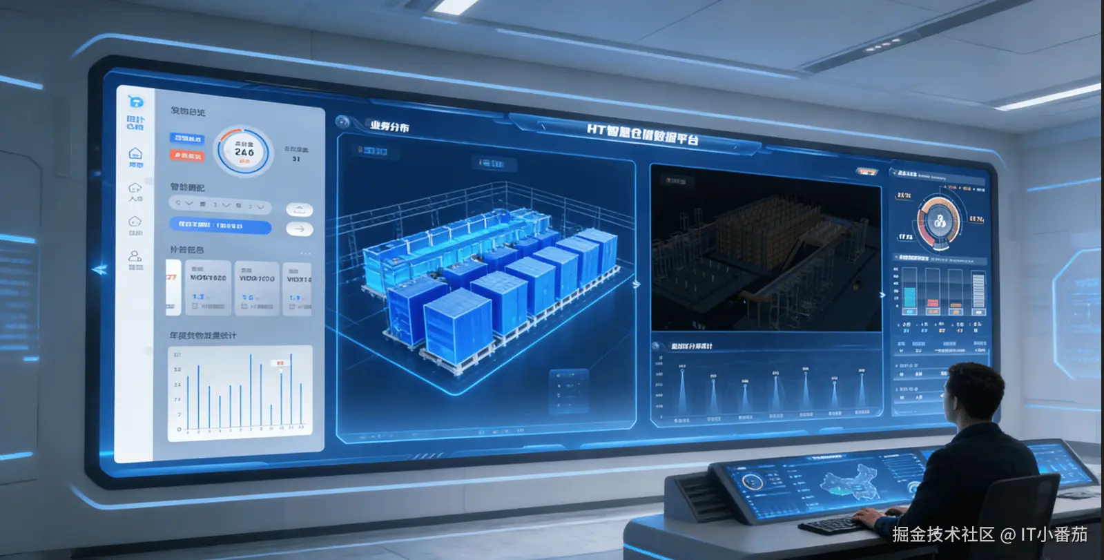 智慧仓储平台三维引擎操作界面截图