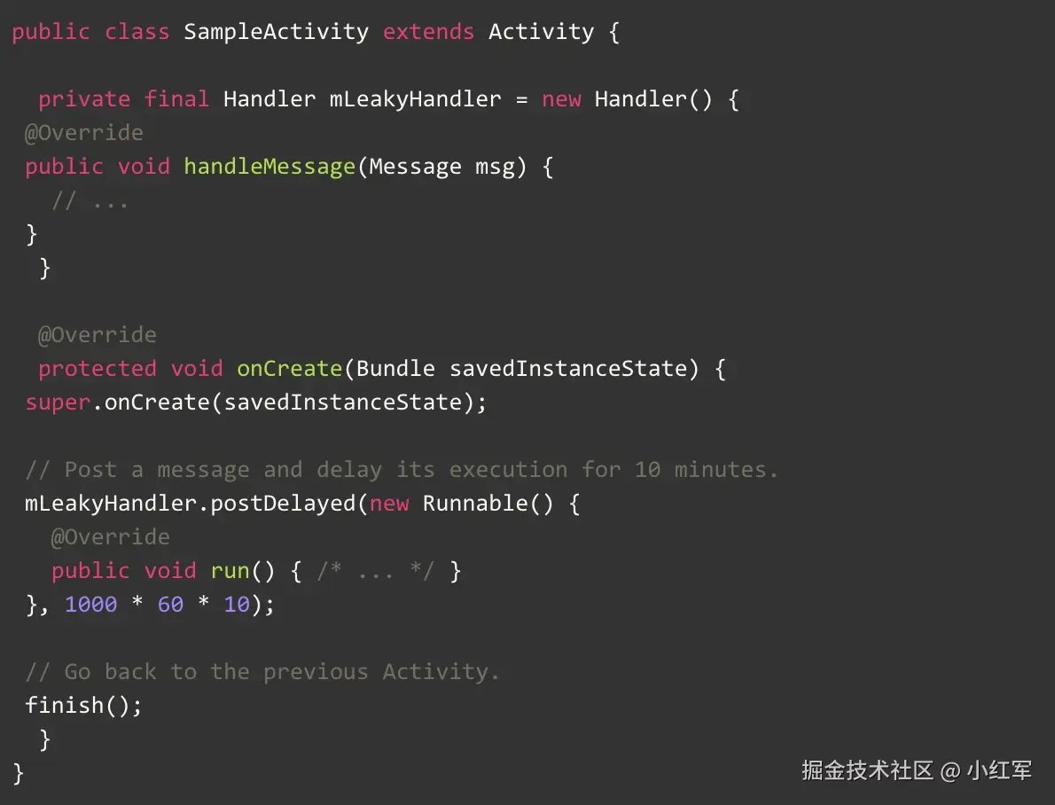 handler造成内存泄漏