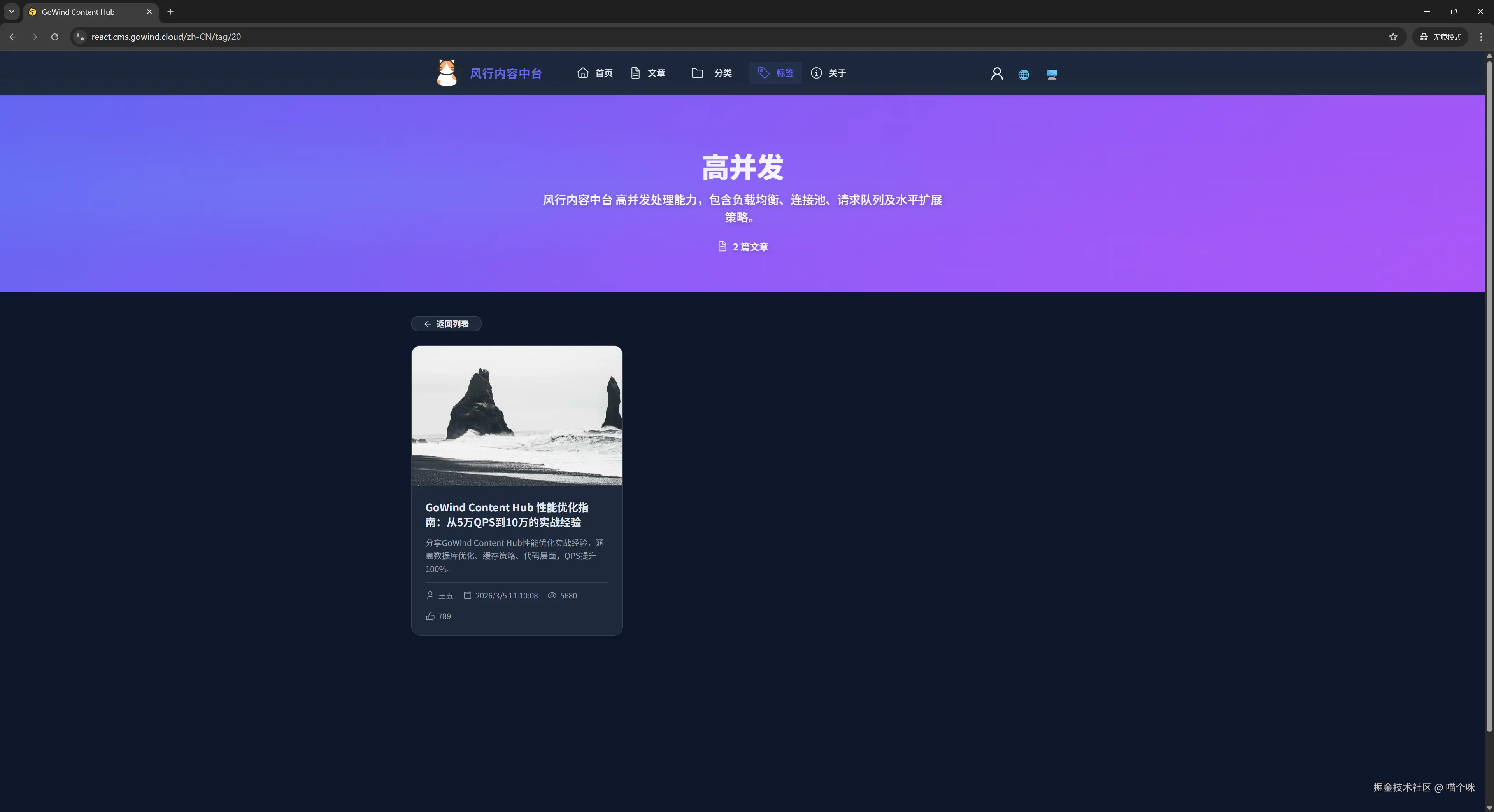 React前台标签详情页