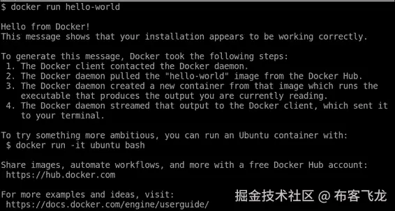 Testing the Docker installation