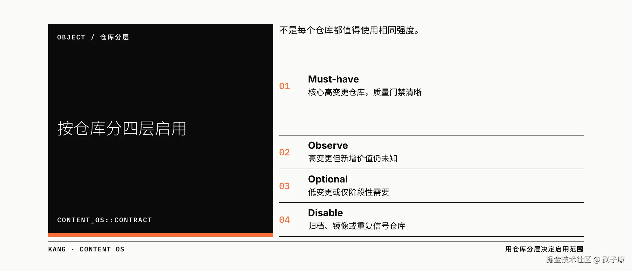 按仓库分四层启用