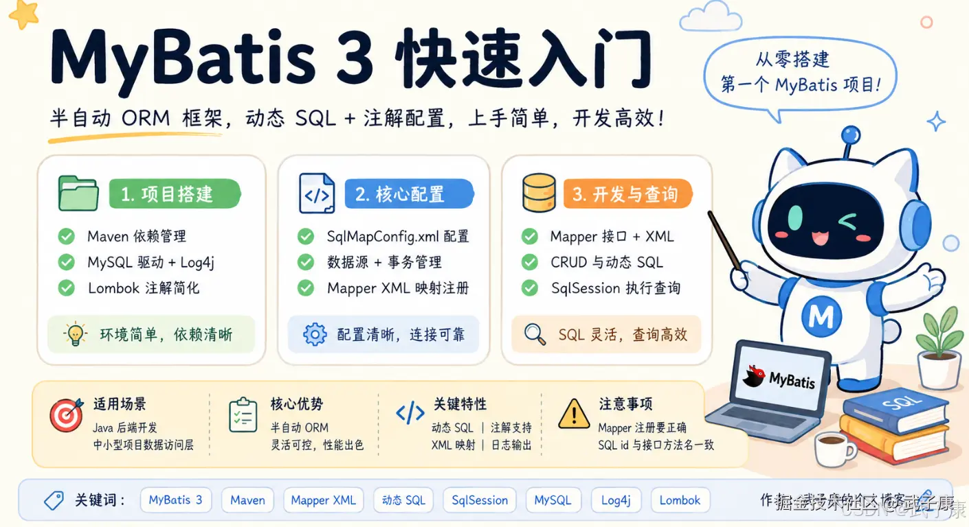 Java-02 深入浅出MyBatis 3 快速入门：环境配置、项目创建与 CRUD 操作