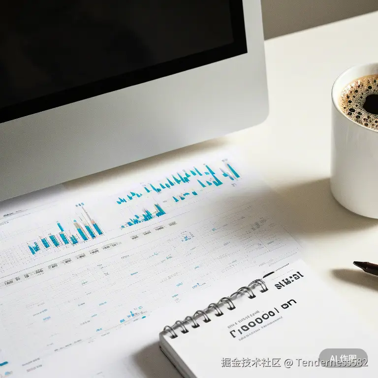 电脑屏幕上显示杂乱无章的数据报表，旁边放着写有“高流量低转化”字样的笔记本，一杯凉透的咖啡压在报表一角